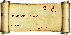 Henrich Linda névjegykártya